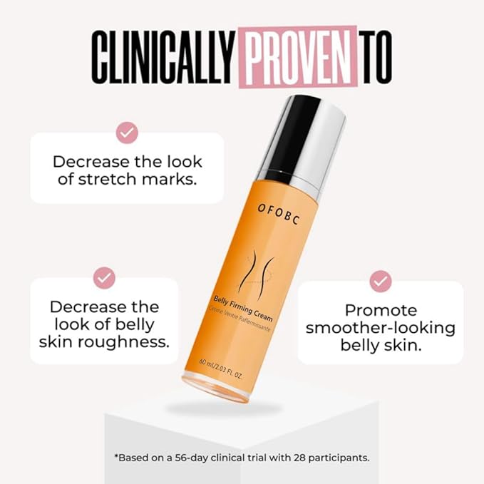 OFOBC B Flat Belly Firming Cream – B Flat Skin Tightening & Toning for Stomach, Waist & Hips, Reduces Cellulite Appearance, Improves Elasticity – All Skin Types (3.52 Fl. OZ).