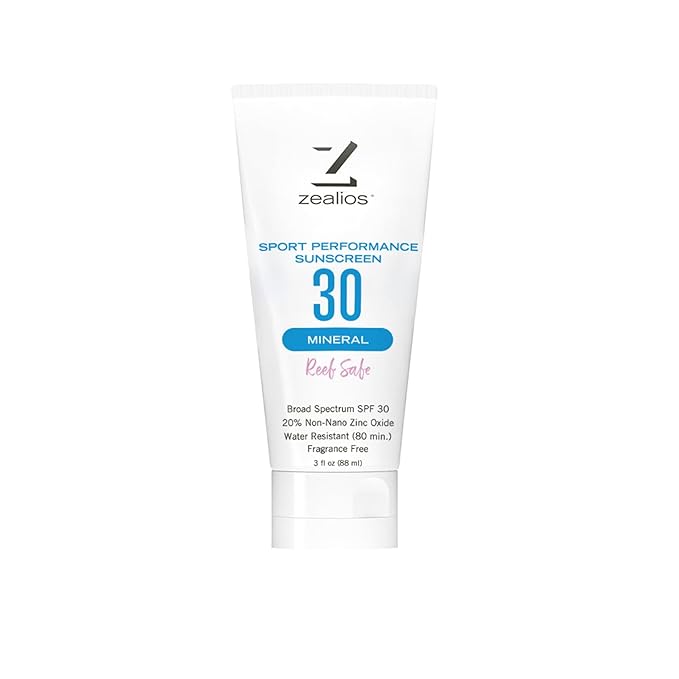 Zealios Reef Safe Sun Barrier SPF 30 Skin Care Body Lotion, Water Resistant Non-Greasy Sunscreen, 20% Non-Nano Zinc Oxide, Sensitive Skin-Friendly for Running, Cycling, Swimming, Outdoor Adventures