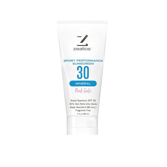 Zealios Reef Safe Sun Barrier SPF 30 Skin Care Body Lotion, Water Resistant Non-Greasy Sunscreen, 20% Non-Nano Zinc Oxide, Sensitive Skin-Friendly for Running, Cycling, Swimming, Outdoor Adventures