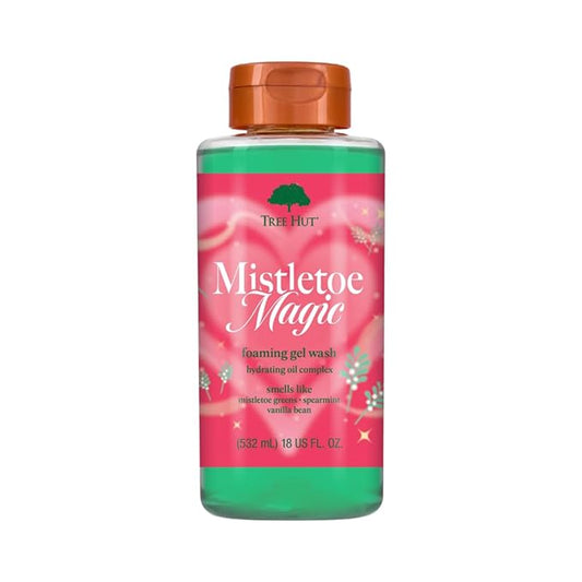 Tree Hut Mistletoe Magic Foaming Gel Wash, Moisturizing & Hydrating Body Wash with Shea Butter, Cleanses Skin Leaving It Soft & Fresh, Holiday Gift & Stocking Stuffer, 18 fl oz