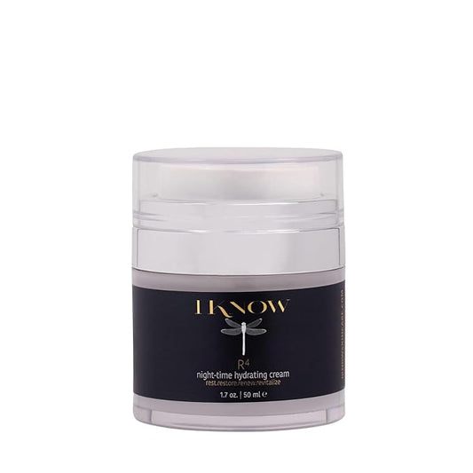 IKNOW R4 Night-Time Hydrating Cream, Hyaluronic Acid Restorative Night Cream, Revitalize with R4 Skincare, Moisturizer Face Cream, Hydrating Skincare for Renewing Night-Time Routine, (1.7oz)
