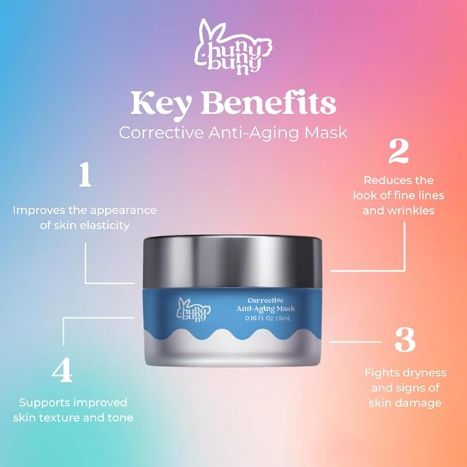 Hunny Bunny Corrective Anti-Aging Night Cream & Mask Hybrid with Peptides, Hyaluronic Acid & Squalane – 2-in-1 Firming, Hydrating & Anti-Wrinkle Treatment, 30mL - Made in USA