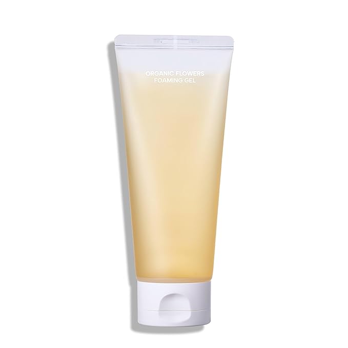 Whamisa Organic Flowers Foaming Cleansing Gel, Foaming Face Wash, Postbiotic-Rich Formula for Gentle Wash, Pore Care, Fermented, Hydrating (150ml)