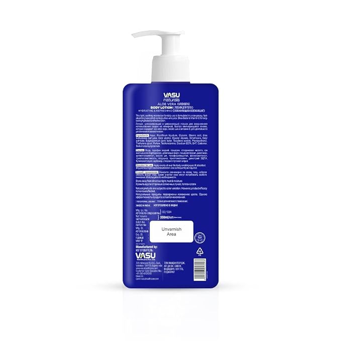 Vasu Body Lotion for All Skin Types with Shea Butter & Vitamin E, face moisturizer, body moisturizers Non-Greasy Formula, hand cream, lotion for women, lotion for men - 11.83 fl oz each (Pack of 2)