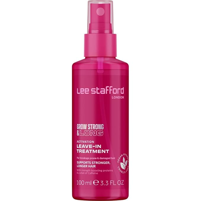 Lee Stafford Hair Growth Leave In Treatment Spray | Grow Strong & Long Collection - Best Conditioner Mist for Dry, Damaged, Frizzy Hair, Detangler, Men & Women, 3.3 Fl Oz