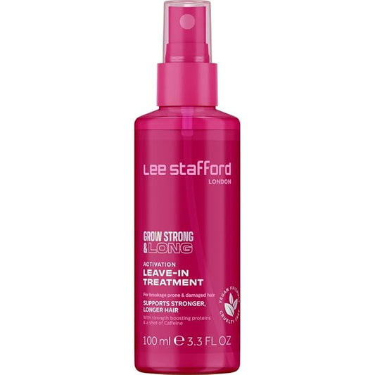 Lee Stafford Hair Growth Leave In Treatment Spray | Grow Strong & Long Collection - Best Conditioner Mist for Dry, Damaged, Frizzy Hair, Detangler, Men & Women, 3.3 Fl Oz
