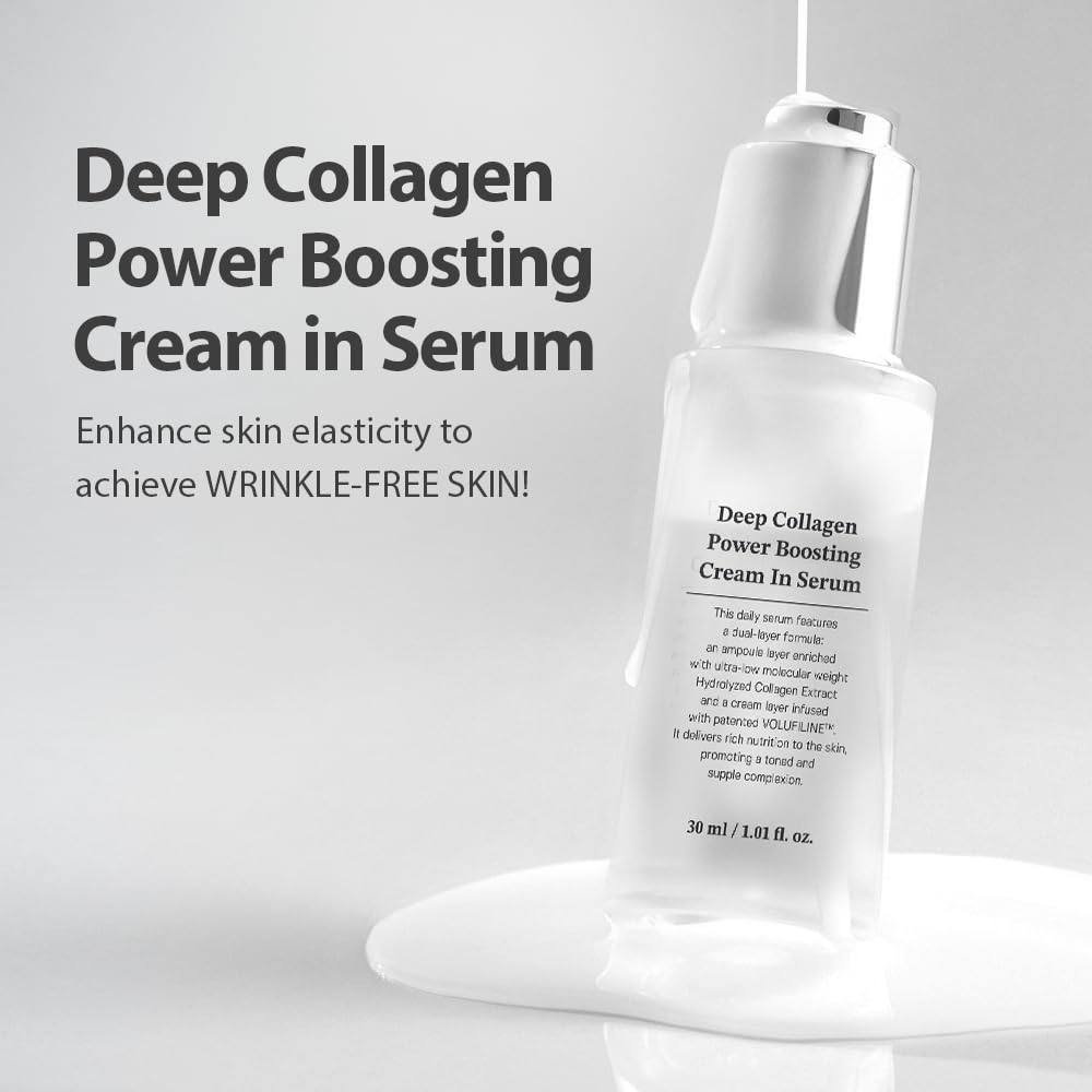 Deep Collagen Boost Set – Korean Collagen Face Mask & Anti-Aging Serum with Volufiline – Real Collagen 2,160,000PPB for Firming, Plumping, Glass Skin Glow ✨ (4 Sheet Masks + 1.01 Fl Oz Serum)