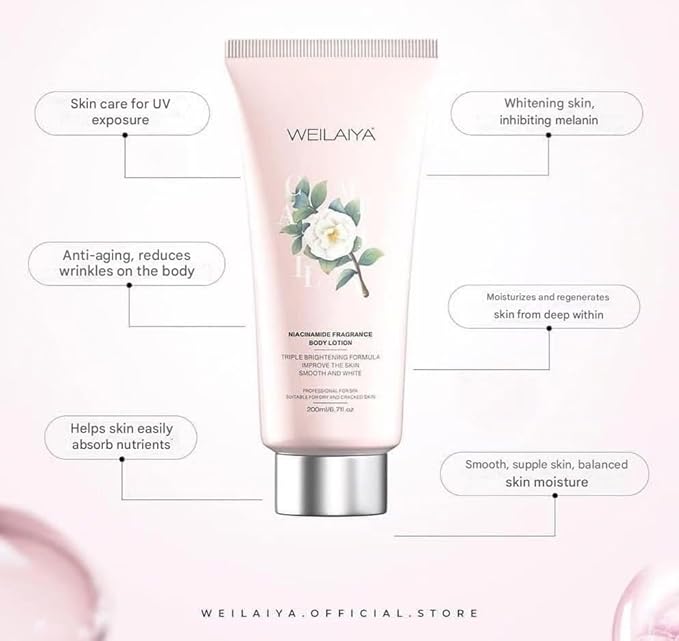 Camellia Flower Extract Face Body Cream Tone-Up SPF30 PA+++ & Niacinamine Fragrance Body Lotion Brightening, Anti Aging, Moisturing
