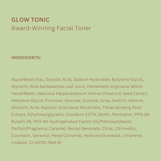 Pixi Glow Tonic Balancing Face Toner Glycolic Acid Toner for Radiant Skin Daily Brightening Toner (3.4 fl oz / 100 ml, Toner)