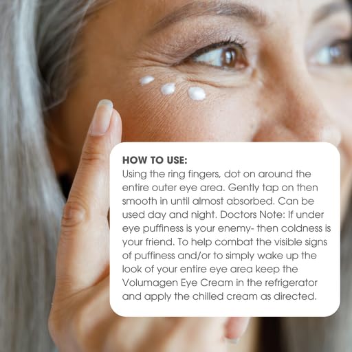 Consult Beaute VOLUMAGEN COLLAGEN EYE CREAM with Hyaluronic Acid, Hydrating, Skin Plumping - Targets Deep Under Eye Hollows, Visibly Smoothen Lines & Wrinkles 0.5 oz