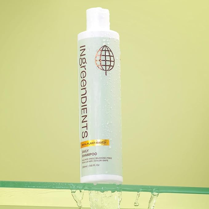 Ingreendients Non Toxic Vegan Shampoo with Organic Ingredients, Apple Cider Vinegar & Tea Tree Oil - Sulfate Free, Color Safe, Paraben Free, Gluten Free, Cruelty Free, pH Balanced