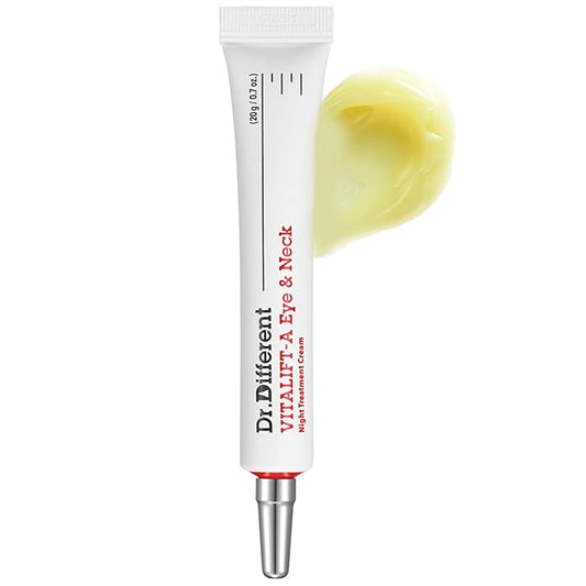 Dr.Different VITALIFT-A Eye&Neck Retinal 0.025%, Anti-aging and Anti-wrinkle Eye Cream for delicate care with Vita A, K-Skincare made by Korean Dermatologist, 0.7oz