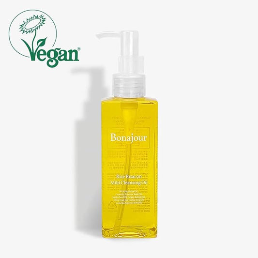 BONAJOUR] Vegan beauty Rice Bran 90% Natural Deep Cleansing Oil - Best Multi Makeup Remover For Sensitive Oily Dry Combination Skin 6.7 Fl.oz