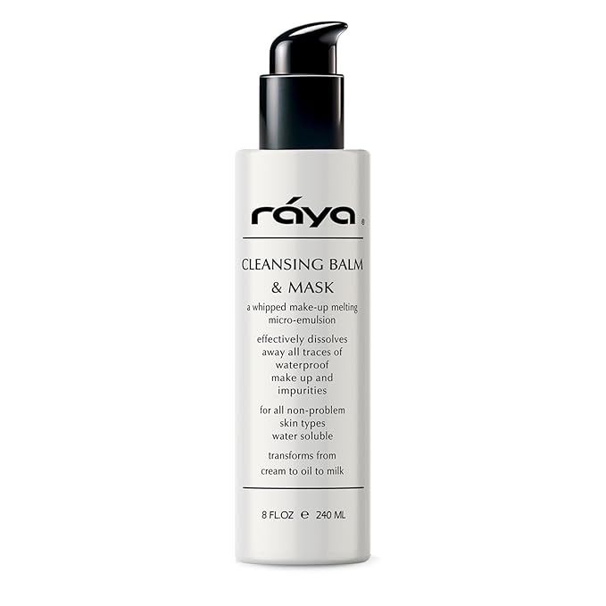 Raya Facial Cleansing Balm and Mask (155) | Natural, Water-Soluble, Fluid Cleanser and Water-Proof Make-Up Remover for Combination and Dry Skin | Can Be Used as a Gentle Cleansing Mask