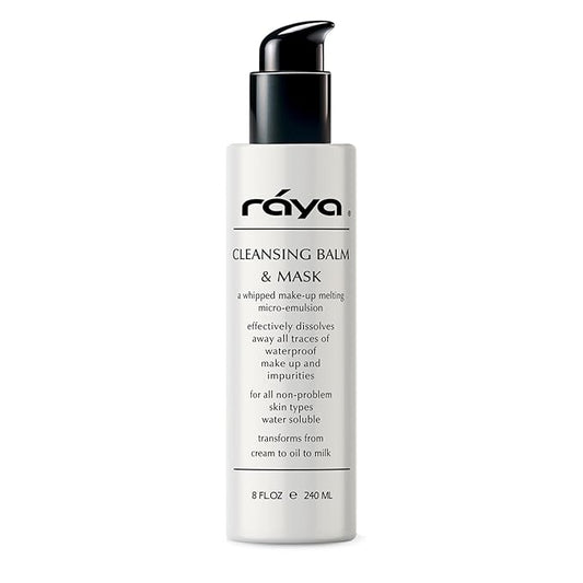 Raya Facial Cleansing Balm and Mask (155) | Natural, Water-Soluble, Fluid Cleanser and Water-Proof Make-Up Remover for Combination and Dry Skin | Can Be Used as a Gentle Cleansing Mask