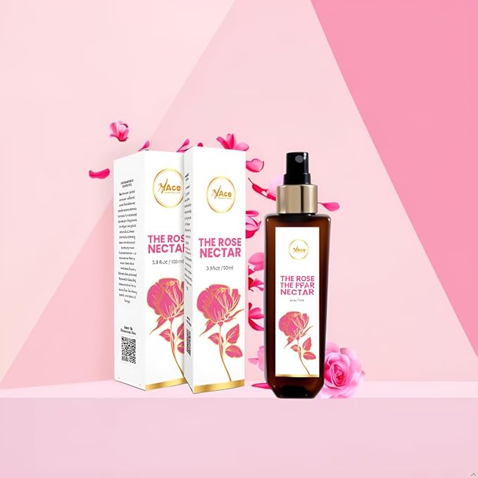 My Ace Rose Nectar Face Mist – Hydrating & Refreshing Rose Water Spray with Niacinamide & Licorice Extract | Soothes, Tones & Brightens Skin | Alcohol-Free Natural Face Toner – 3.38 fl oz