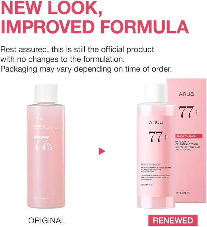 Anua Peach 77 Niacin Essence Toner 250ml / Brightening Toner for Face, Niacinamide, Panthenol, Ceramides, Facial Toner for Glass Skin, Korean Skin Care (8.45 fl.oz.)