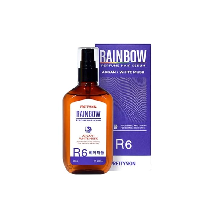 PRETTYSKIN Rainbow Perfume Vegan Nourishing Hair Serum with Long-Lasting White Musk Fragrance 100ml (R6 Hair perfume White Musk)