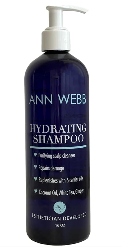 Hydrating Purifying Shampoo, Cleans, Moisturizes, Repairs- Purifying scalp cleanser. 6 Essential Oils, Coconut Oil, White tea & Ginger 16 oz