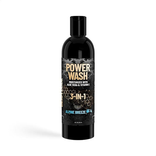 Derm Dude 3-in-1 Body Wash, Shampoo & Conditioner for Men | Daily Hydrating Shower Gel with Aloe Vera & Vitamin E | All Skin & Hair Types | Alpine Breeze Scent, 8oz