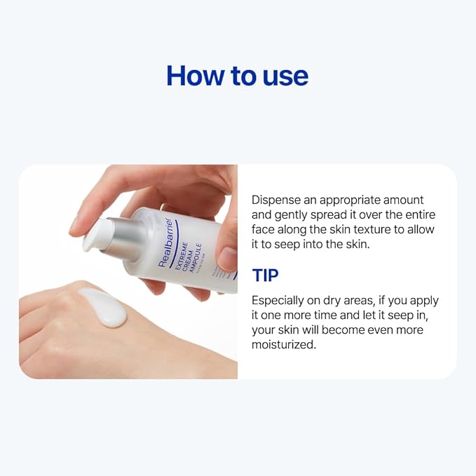 Real Barrier | Extreme Cream Ampoule | Face Serum for Dry Skin | Skin Barrier Repair & Strengthening Facial Serum | Moisturizing Skin Care for Sensitive Skin | Korean Skin Care | 1.96 fl oz (50ml)