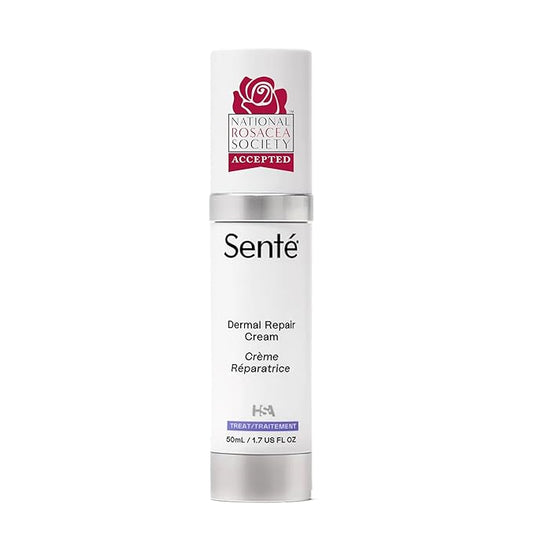 Senté Dermal Repair Facial Cream | Nourishing for Rosacea & Sensitive Skin | Hydrate & Rejuvenate | with Patented HSA, Vitamin E & Green Tea Extract - 1.7 Fl Oz