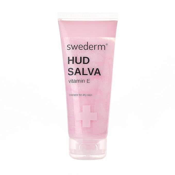 swederm Hudsalva 3.37 Oz - Healing Ointment with Vitamin E - Foot and Hand Cream for Women - Full Body Moisturizer for Dry Skin - Quickly Absorbing - Made in Sweden - Pink