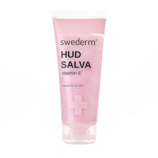 swederm Hudsalva 3.37 Oz - Healing Ointment with Vitamin E - Foot and Hand Cream for Women - Full Body Moisturizer for Dry Skin - Quickly Absorbing - Made in Sweden - Pink