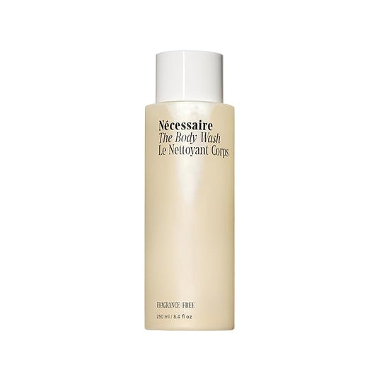 Nécessaire The Body Wash. Fragrance-Free. Multi-Vitamin Gel Cleanser. Nourish, Soften. Hypoallergenic. Dermatologist-Tested. No SLS/SLES. 250 ml / 8.4 fl oz