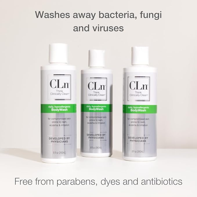 CLn® BodyWash –Non-Drying Body Wash, For Compromised Skin Prone to Eczema, Dermatitis, Rash & Hidradenitis Suppurativa, Fragrance-Free & Paraben-Free, 8 fl oz.