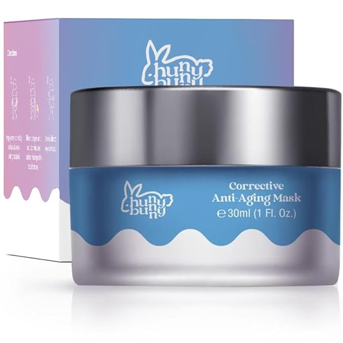 Hunny Bunny Corrective Anti-Aging Night Cream & Mask Hybrid with Peptides, Hyaluronic Acid & Squalane – 2-in-1 Firming, Hydrating & Anti-Wrinkle Treatment, 30mL - Made in USA