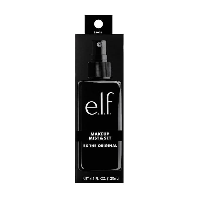 e.l.f. Makeup Mist & Set - Large Lightweight, Long Lasting, All-Day Wear Revitalizes, Refreshes, Hydrates, Soothes Infused with Aloe, Green Tea and Cucumber 4 Fl Oz