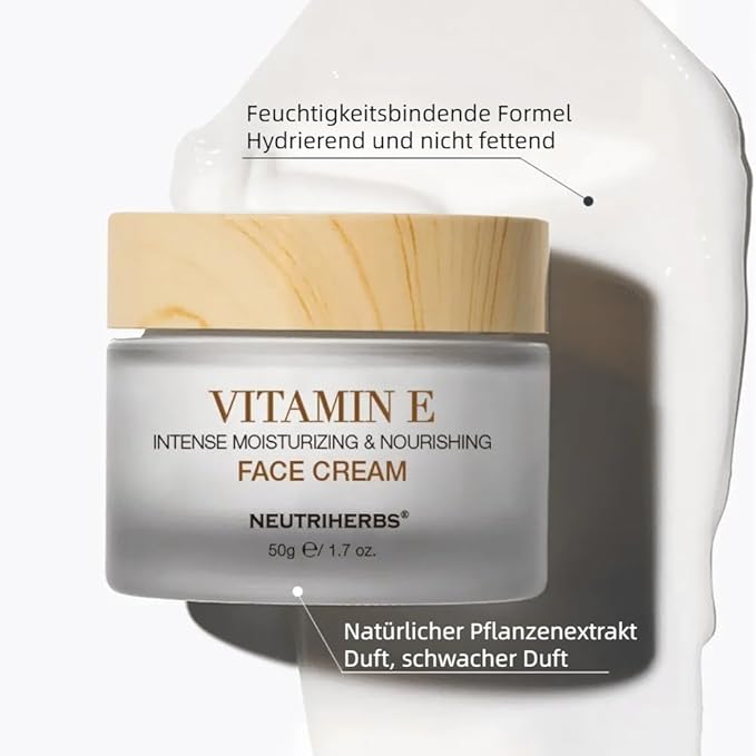 Neutriherbs Vitamin E Face Cream,Day and Night Facial Moisturizer for Women and Men, Nourishing and Hydrating Fit for Sensitive Skin - 1.7 oz