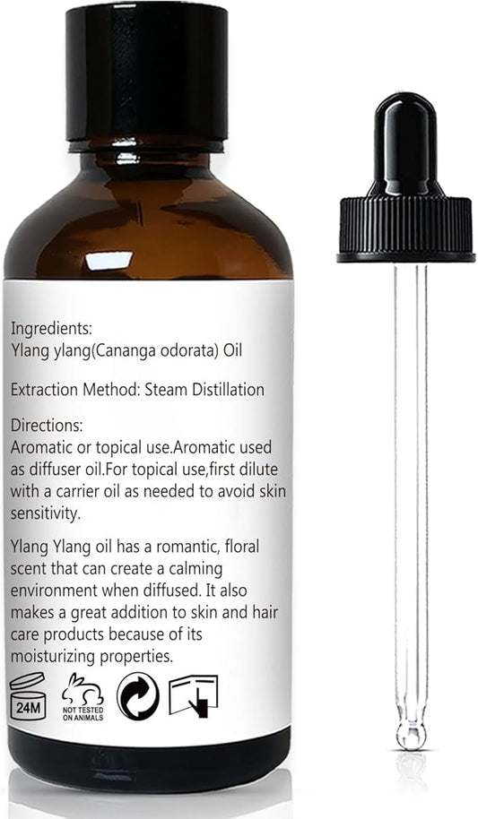 Ylang Ylang Essential Oil 1 Oz – 100% Pure & Natural Ylang Ylang Oil for Skin, Aromatherapy, Massage & Relaxation – 30ml
