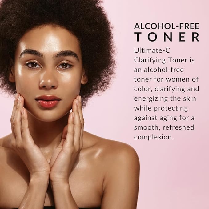 Ultimate-C Clarifying Toner by Flori Roberts, Facial Toner for Women of Color or Deeper Skin Tones, Protects Against Signs of Aging, Refreshing, Hydrating, Calming, Alcohol-Free
