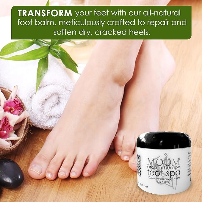 MOOM Foot Spa Cream – 100% Natural Foot Renewal, foot cream infused with Essential Oils for Soft, Smooth Feet, Aromatherapy Moisturizer for Dry, Cracked Heels,Feet,Knees,Elbows,Hands