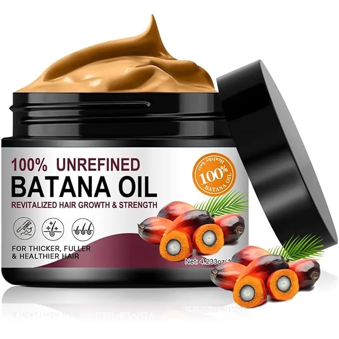 100% Unrefined Raw Batana Oil for Hair Growth Dr. Sebi Organic Pure from Honduras with Keratin, Coffee Extract & Other Ingredients to Enhance Efficacy for Thicker, Strengt