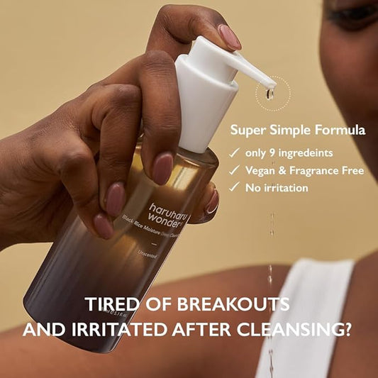 HARUHARU wonder Black Rice Moisture Cleansing Oil, Travel Size, Double Cleansing, Daily Makeup remover, Pore Oil Cleanser, Korean Skincare for sensitive, normal and Oily Skin, 1.0 fl oz