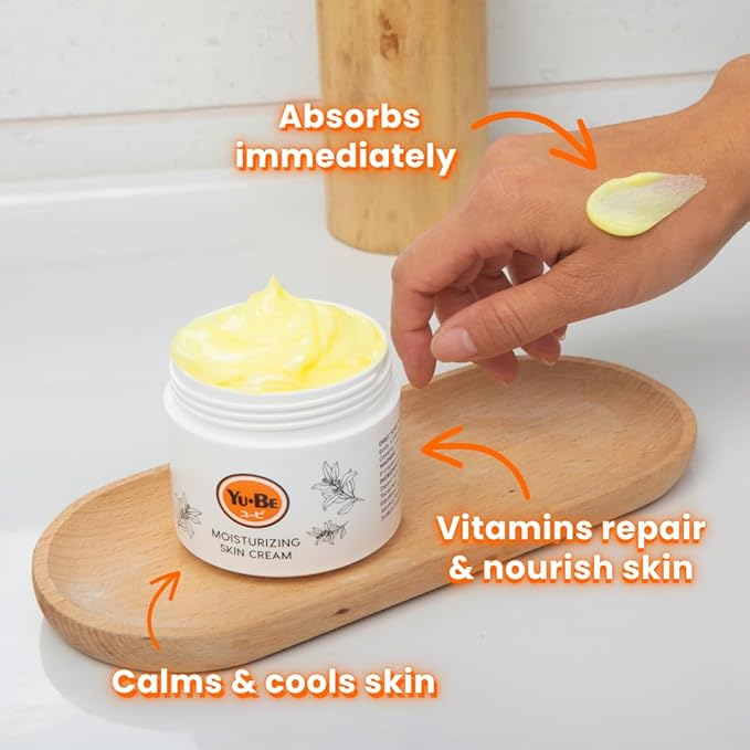 Yu-Be Moisturizing Skin Cream 4.4 Fl. Oz. Jar I Deeply Hydrating Non-Greasy Moisturizer for Severely Dry Skin I Soothing Camphor Calms, Cools, & Relieves Skin I Vitamins Repair & Nourish (2)