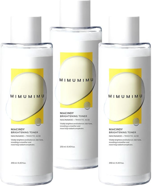 MIMUMIMU Dark Spot Remover Toner for Face | Korean Clinic Skincare - Thioctic Acid & Niacinamide 5% | Fades Melasma & Hyperpigmentation | Gentle Exfoliation w/Pumpkin Extract | Pack of 3