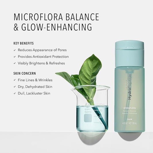 HydroPeptide HydraFlora, Probiotic Toner Essence, Balances, and Better Skin, 4 Ounce