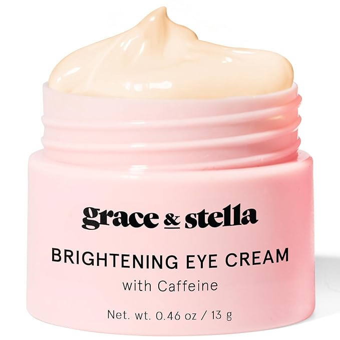 grace & stella Under Eye Cream for Dark Circles - Caffeine Eye Cream Anti Aging for Wrinkles - For Undereye Brightening, Puffiness, Wrinkles and Bags - Made in USA, Vegan (0.46 oz/13 g)