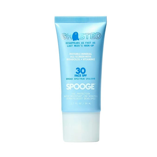 Ghosted Mineral All-Screen - Oil-Free SPF 30 Face Sunscreen - Dermatologist Developed with Cloud Feel Bisabolol for Daily All-Weather Care - Reef Safe, Water-Resistant, Blends Into Skin (1.7oz)