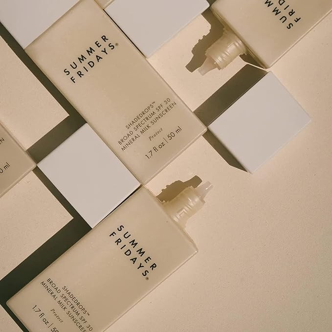 Summer Fridays ShadeDrops Broad Spectrum SPF 30 Mineral Milk Face Sunscreen with Zinc Oxide - Lightweight, Moisturizing Formula with a Soft, Natural Finish (1.7 Fl Oz)