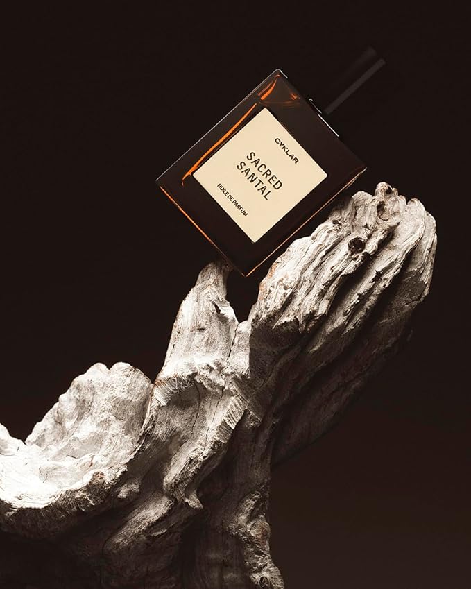 Perfume Oil Roll-on. Travel-Friendly Sacred Santal Fragrance with Bergamot, Amber, and Musk Notes. Long-Lasting Essential Oil Parfum for Women and Men. 0.5 Fl Oz Scented Rollerball Bottle