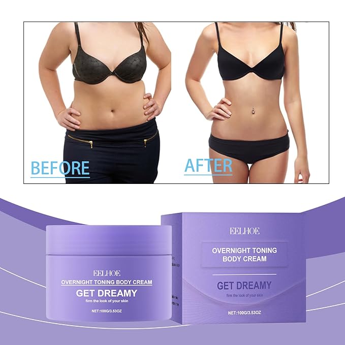 Get Dreamy Overnight Toning Whip – Radiant Skin Tightening & Firming Cream for Body, Butt & Belly Anti-Cellulite, Loose Skin & Wrinkle Reduction Hydrating Night Cream for Youthful