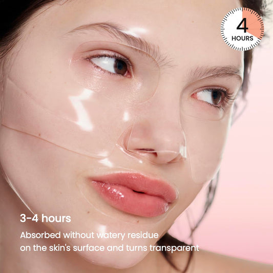 Bio-Collagen Real Deep Mask, Hydrating Overnight Hydrogel Mask, Pore Minimizing, Elasticity Improvement, 34G X4Ea