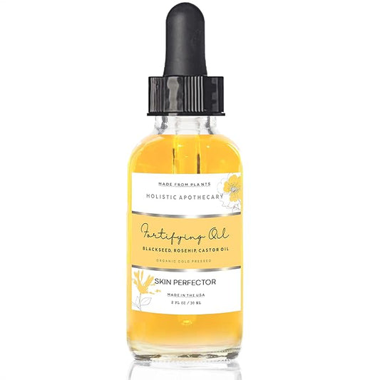 Black Seed, Rosehip & Castor Oil Organic Cold Pressed Fortifying Face Oil Anti-Age Facial Moisturizer Hydrating, Nourishing Miracle Oil Serum Glow for Dry Wrinkled Skin Natural Skincare (2 FL OZ)