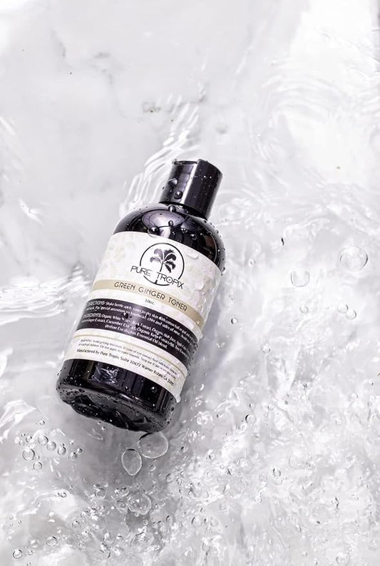 Pure Tropix Green Ginger Toner – Soothe & Hydrate with Organic Aloe, Cucumber & Ginger Extract, 10oz – Calms Irritation, Balances Skin Tone - All Natural Ingredients