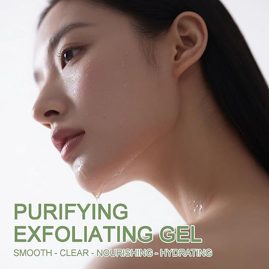 Purifying Exfoliating Gel - Green Tea Gentle Exfoliate Deep Cleansing, Exfoliating Gel for Face Moisturizing, Facial Scrub for All Skin Types, Cleans Dirt & Oils Skin Care (Green, 1Pcs)